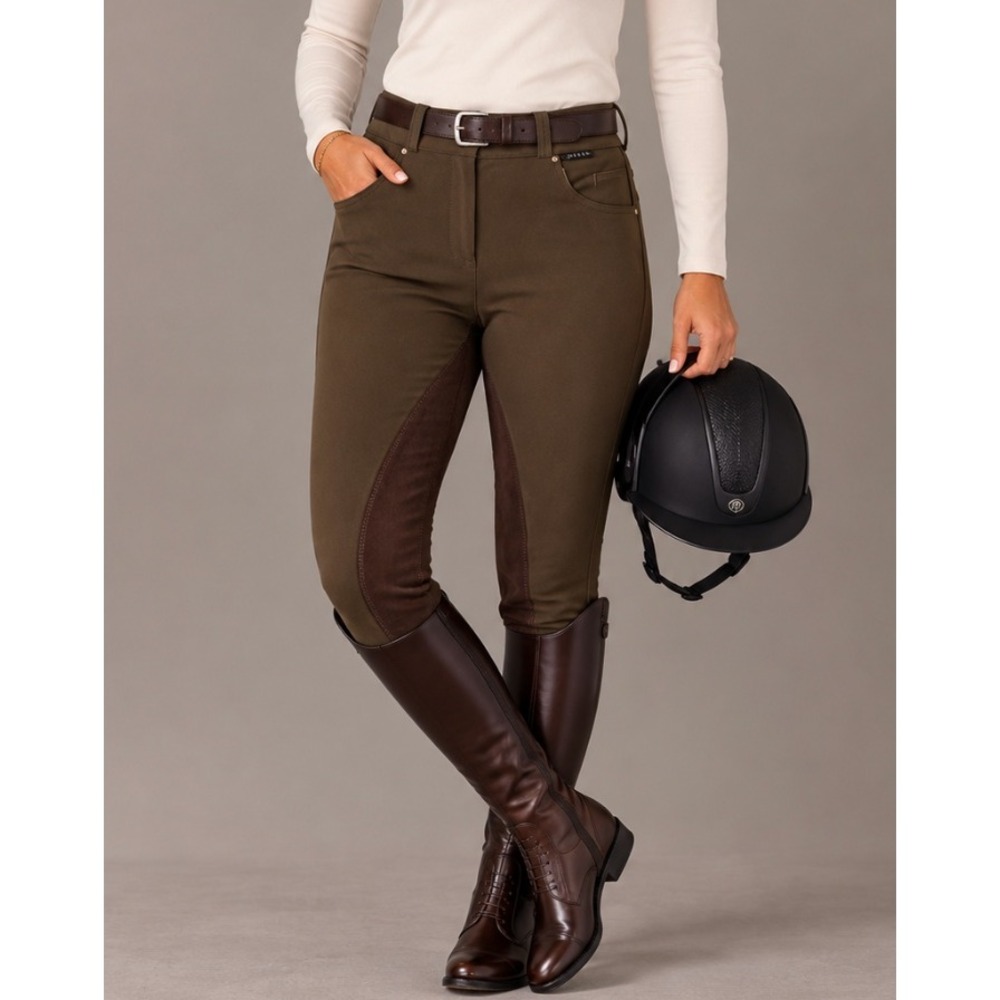NWT Horka Horse Riding Breeches Karin 24R Brown 3/4 MC Seat Equestrian Pants